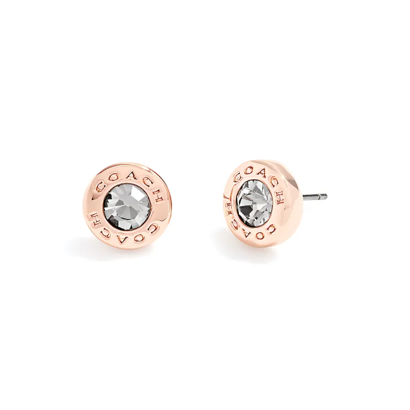 COACH Stud Earrings Women's Rose Gold Gray-0
