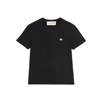 Valentino VLogo Embroidered Crewneck T Shirt