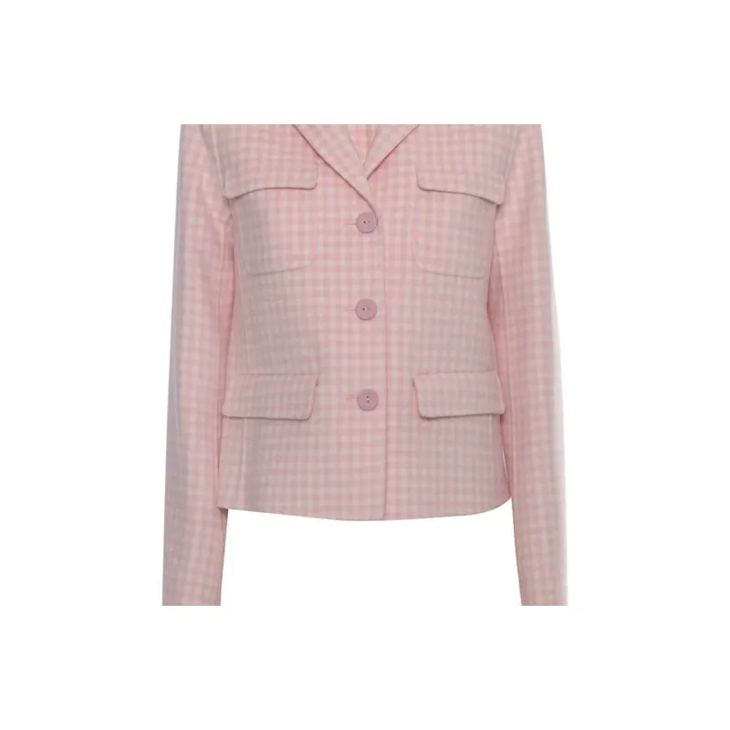 MaxMara Checked Long Sleeved Jacket-3