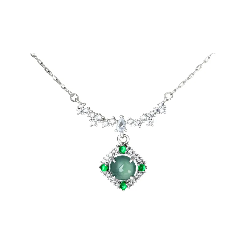 CUIYURIJI Ice Glutinous Jadeite Necklaces Women's-0