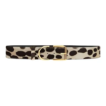 GIVENCHY Leather Calfskin Leather Belts Women's Black/Beige 4CM