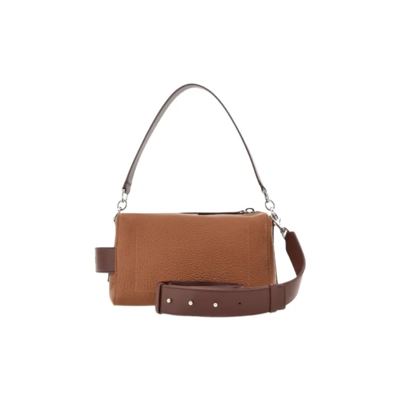 HOGAN Leather Crossbody Bag, Shoulder Bag Mini Women's Brown-3