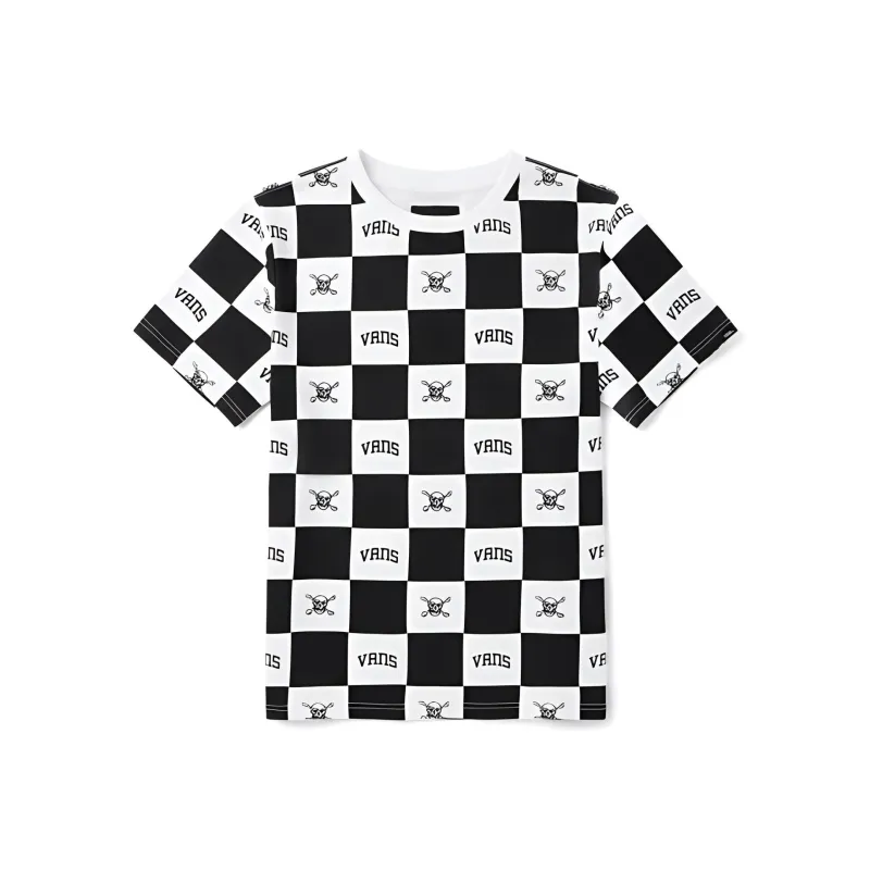 Vans T-Shirt Unisex Black White Plaid-1