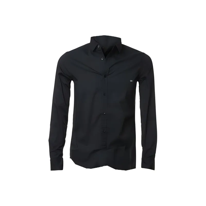 Calvin Klein Poplin Logo embroidered Cotton Shirt-0