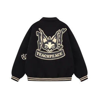 Teach Peace Loose Fit Jacket Unisex Black