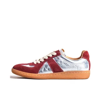 VCA Low Top Skateboard Shoes Women's Silver Red