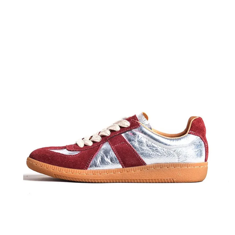 VCA Low Top Skateboard Shoes Women's Silver Red-0