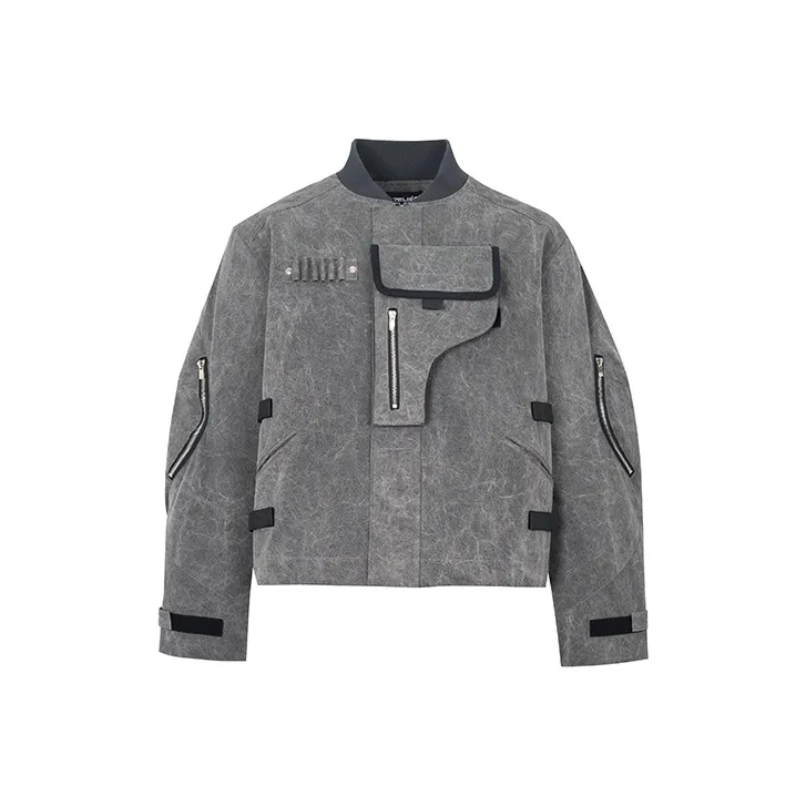 ATELIER BLEU Loose Fit Thickened Pilot Jacket Unisex Gray-0