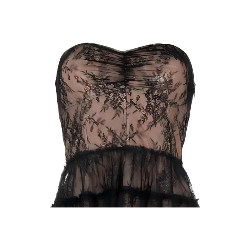 Twinset Ruffled Chantilly lace Maxi Dress-4
