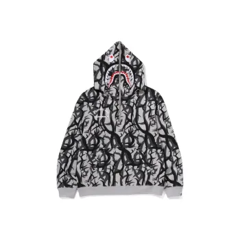 A BATHING APE Trial Camo Two Face Half Zip Pullover Hoodie