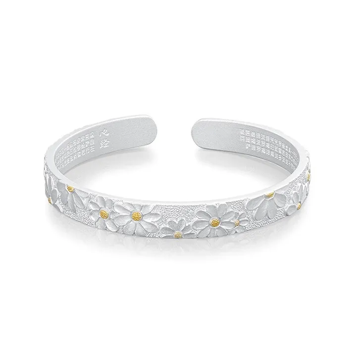 CHINA GOLD 999 Fine Silver Bangles Women's-0