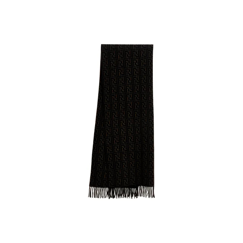FENDI Knit Scarves Unisex Black/Brown-3