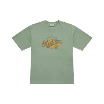 MLB Preppy Style Collection Basic Boston Red Sox SS25 T Shirt Unisex Khaki