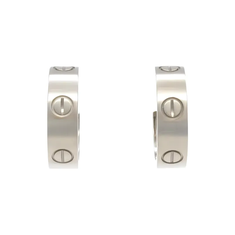 Cartier 2010s Pre owned 18kt White Gold Love Pierce Earrings-2