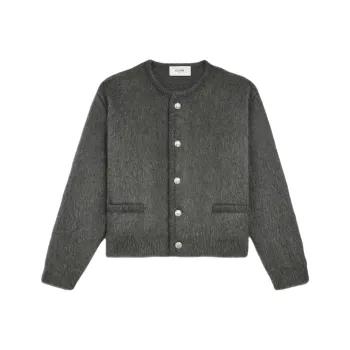 CELINE Cardigan Jacket In Brushed Mohair