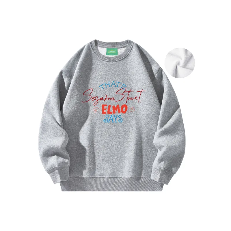 SESAME STREET Sweatshirt Thickened And Fleece Lined Optional Unisex-35