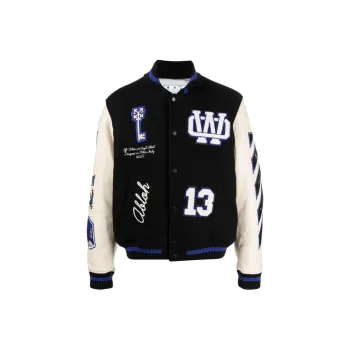 OFF WHITE Buttoned Long Sleeved Bomber Jacket