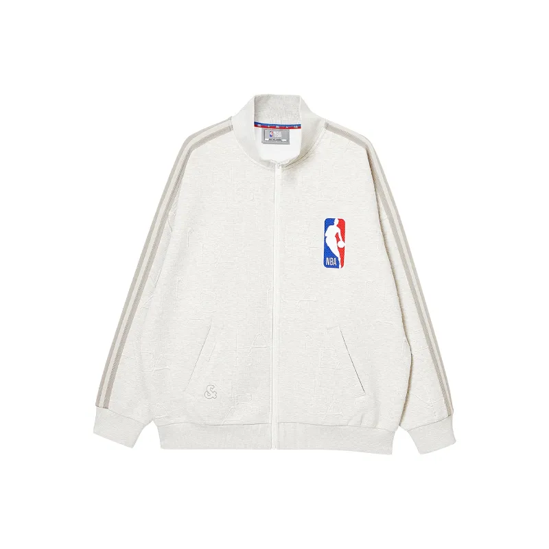 JACK JONES· JACK & JONES X NBA Co brand Sweatshirt Men's Stone Gray Heather Gray-0