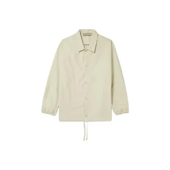 Fear Of God Essentials FW22 Logo Flocked Cotton Blend Coach Jacket Wheat Jacket Men's Wheat