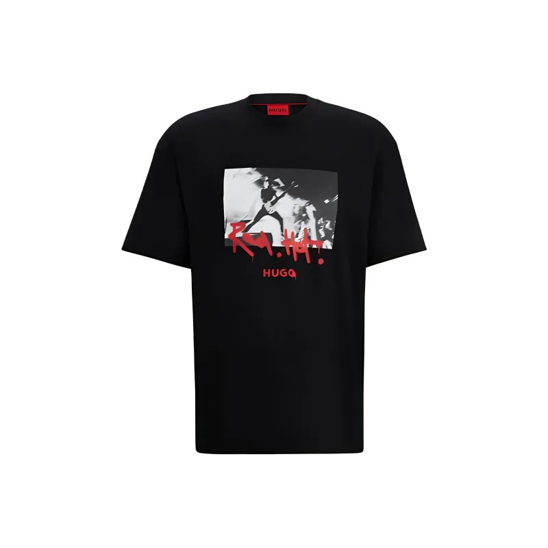 HUGO BOSS Photograph print Cotton T shirt-0