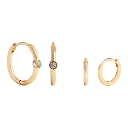 COACH Brass Plated Glass Cubic Zirconia Earrings Men's Gold