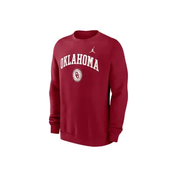 JORDAN Oklahoma Sooners Arched Seal Men's JORDAN College Pullover Crew