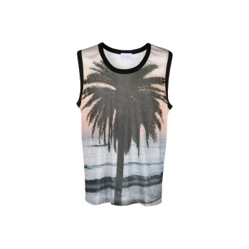 Blue Sky Inn Palm Tree print Tank Top