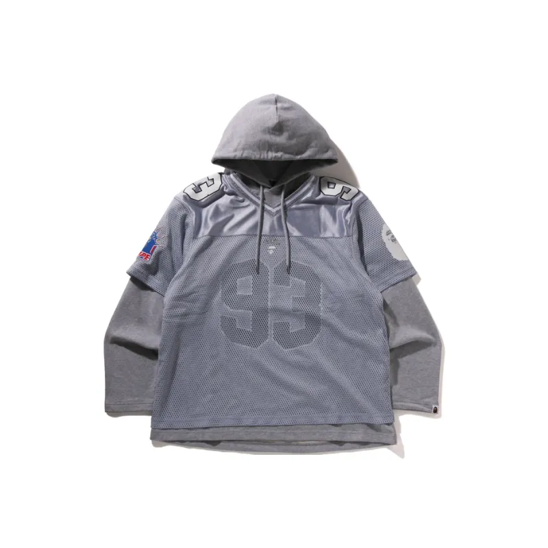 Bape Multi Logo Layered Sleeves Relaxed Fit Football Jersey-2