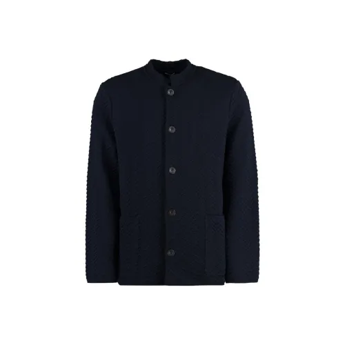 GIORGIO ARMANI Single breasted Jacket In Chevron Ottoman Wool