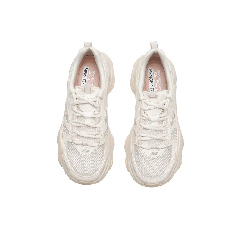Skechers D'LITES 5.0 Anti Slip Wear Resistant Low Top Chunky Sneakers Women's Beige-2
