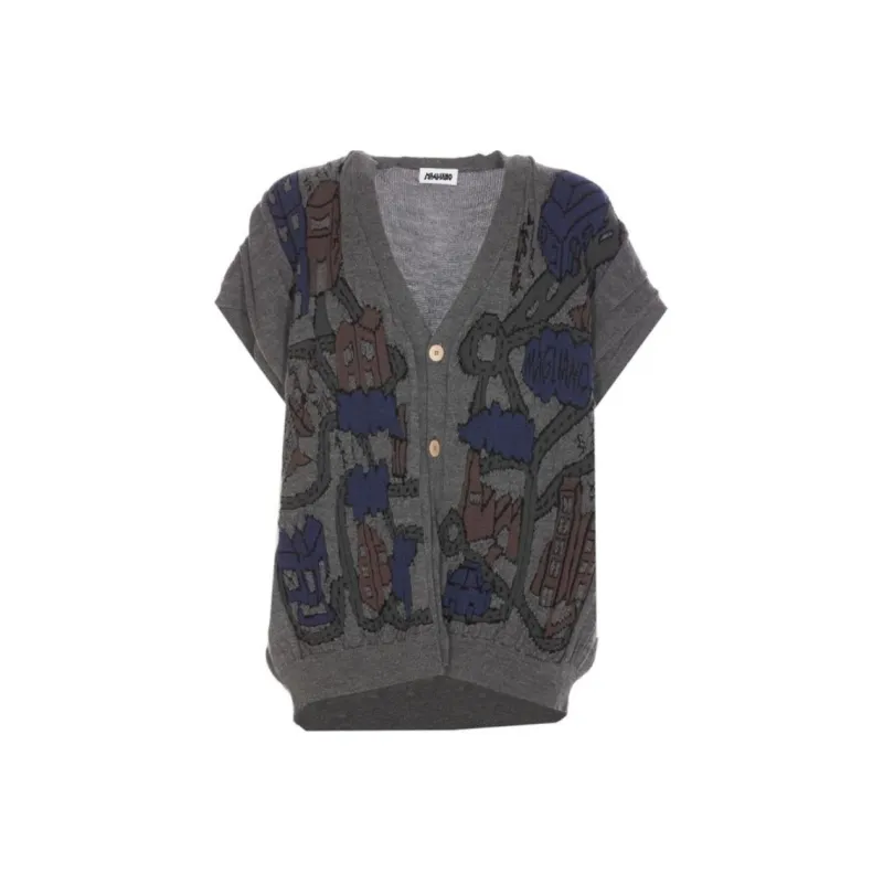 Magliano Graphic Detailed Sleeveless Knitted Vest-0