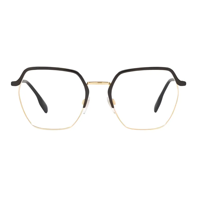 Burberry Metal Irregular Shape Eyeglass Frames Women's Black-1
