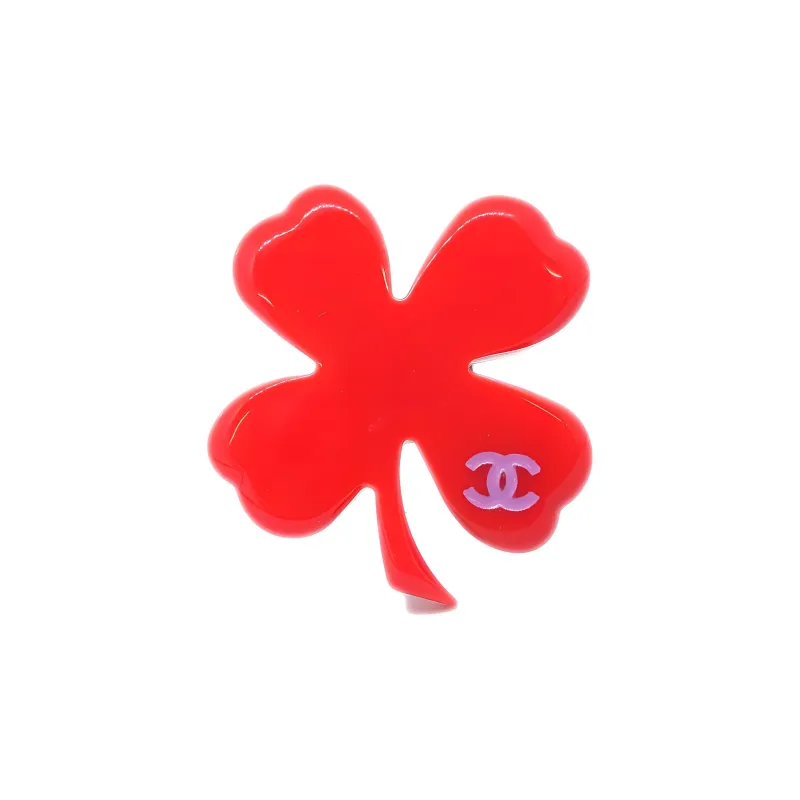 CHANEL 2004 Clover Cc Brooch Pin-0