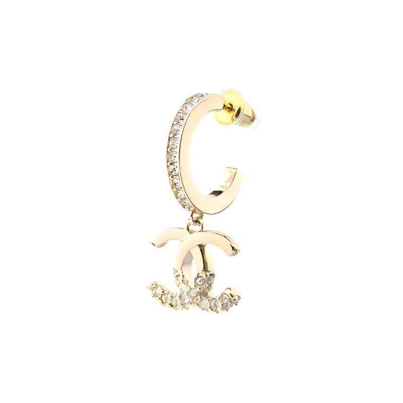 CHANEL Metal Earrings Women's Gold-2