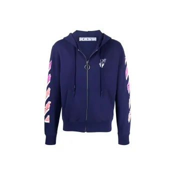 OFF WHITE Marker Slim Zip Hoodie 'Purple'