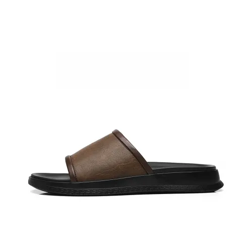 QIE Rubber Sole Slip Resistant Odor Resistant Abrasion Resistant Slide Slippers Men's