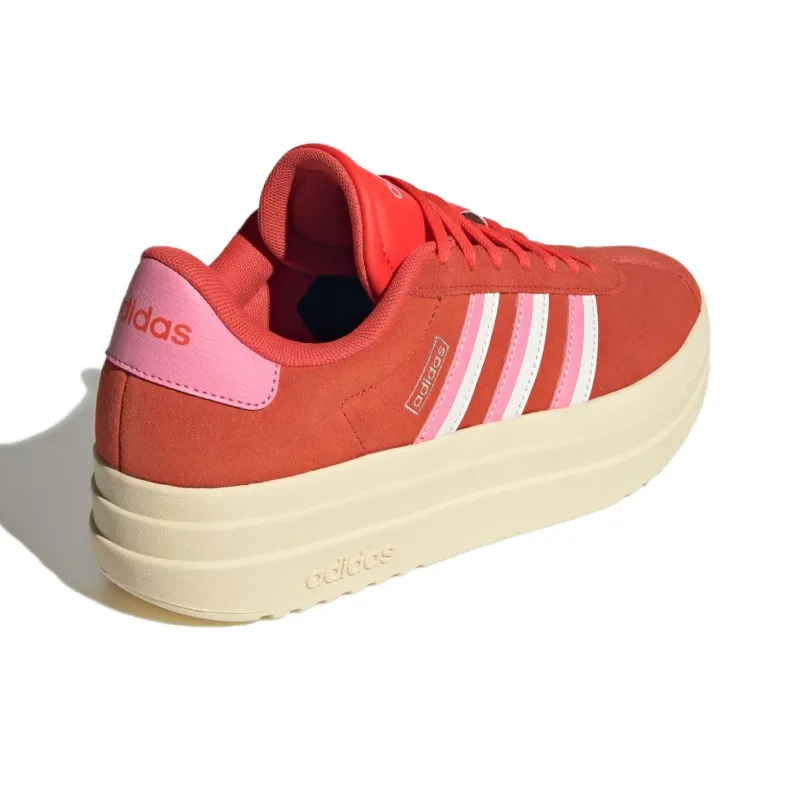 Adidas VL Court Bold Anti Slip Wear Resistant Low Top Skateboard Shoes Women's Red-2