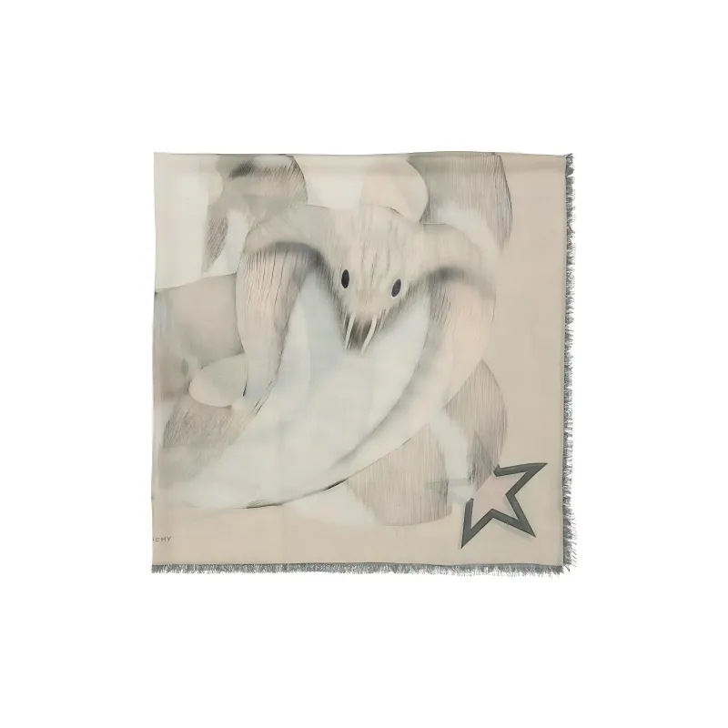 GIVENCHY Silk Scarves Women's Beige-1