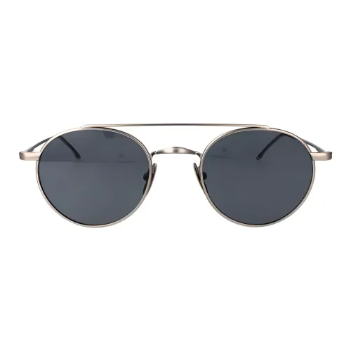 THOM BROWNE· Titanium Aviator Sunglasses Men's Gray