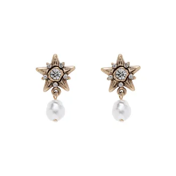 KING OF BLING Alloy, Glass, Faux Pearl Earrings Women's