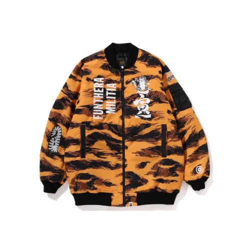 A BATHING APE Tiger Camo Long MA 1 Jacket