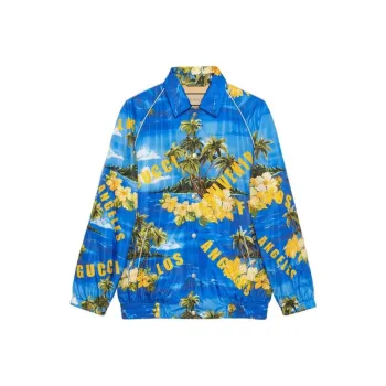 GUCCI Souvenir From Los Angeles Print Nylon Jacket