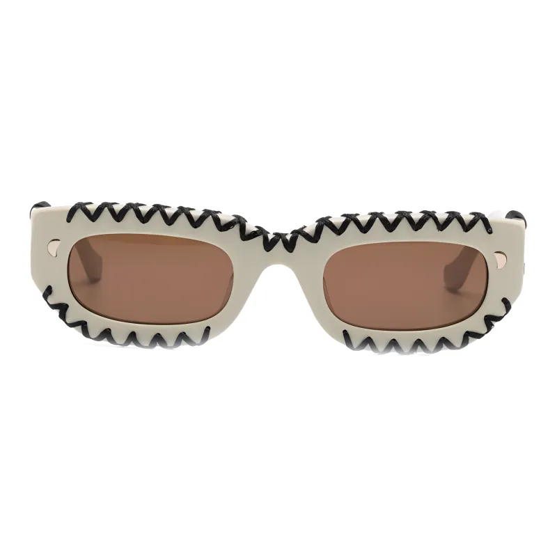 NANUSHKA Acetate Irregular Shape Sunglasses Women's Taupe-1