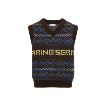 Marine Serre Jacquard Knit Vest
