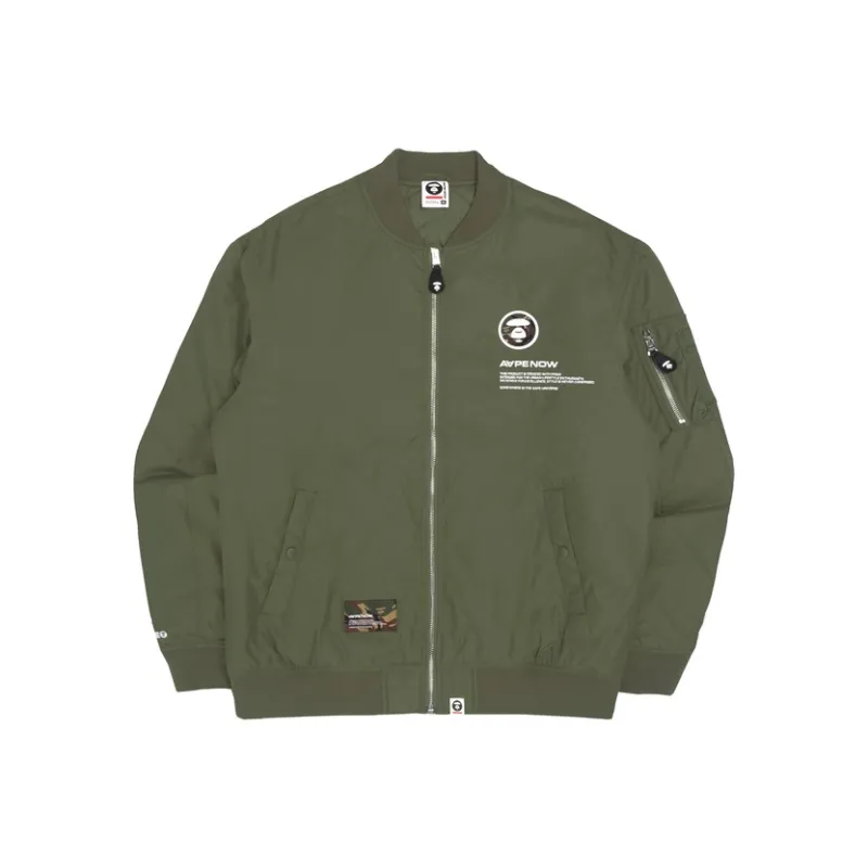Aape By *A Bathing APE® Logo patch Bomber jacket-4