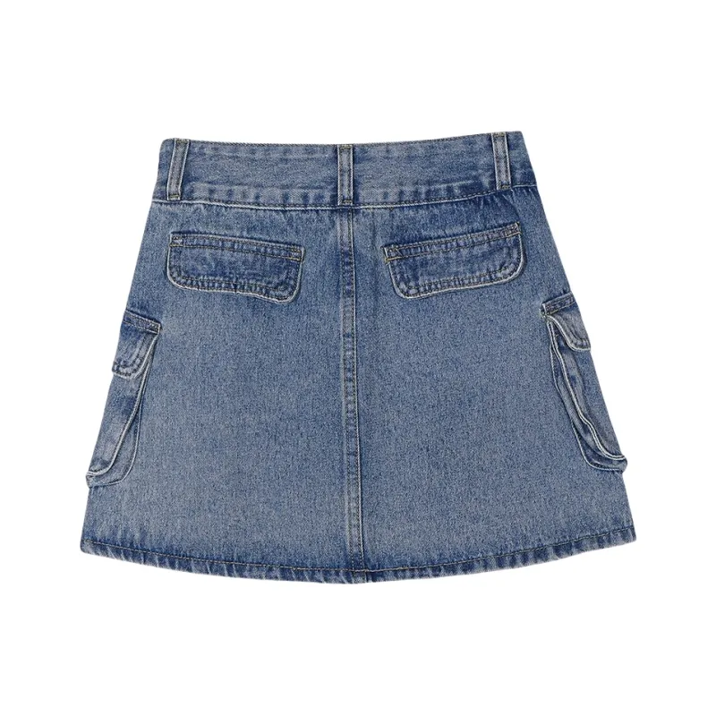 ERIRI Denim Short Skirts Women's Denim Blue-1