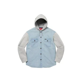 Supreme Fleece Hooded Denim Shirt