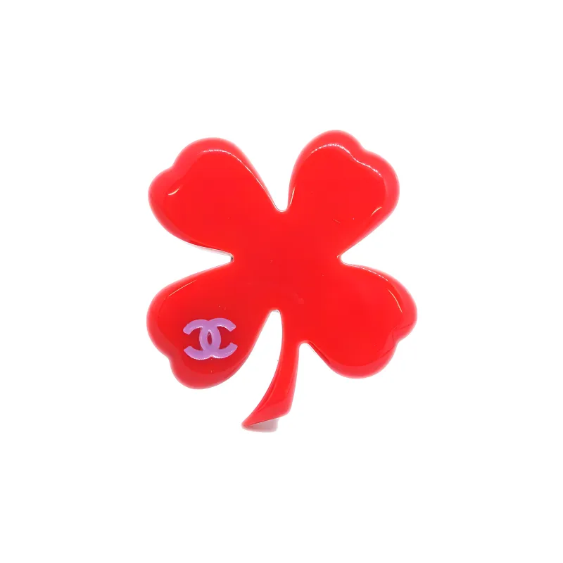 CHANEL 2004 Clover Cc Brooch Pin-1