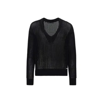 DSQUARED 2 V Neck Logo Plaque Knit Jumper