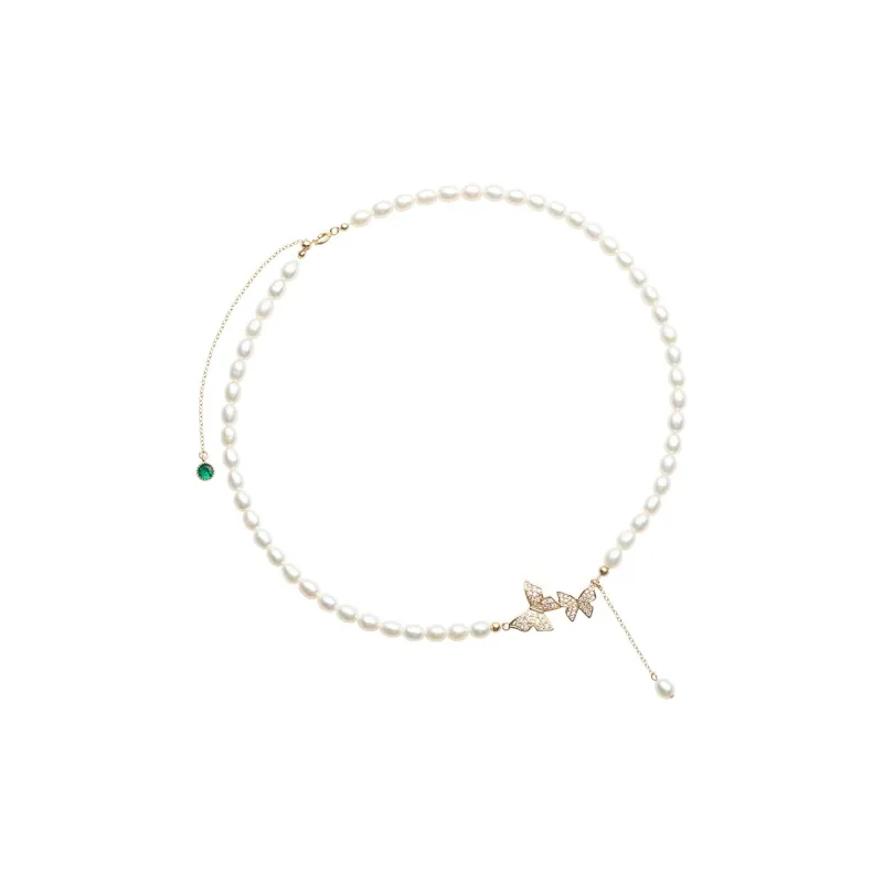 WAW Gold Plated Copper Freshwater Pearl Necklaces Women's-0